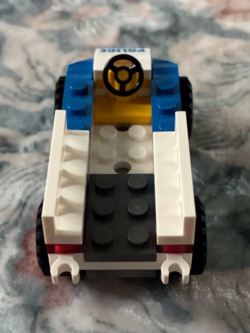 Blue lego police car
